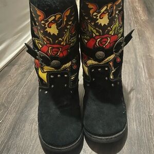Ed Hardy Boots with Fur